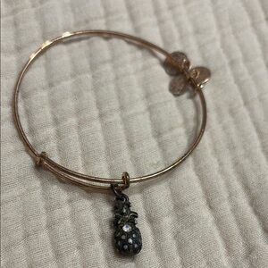 Gold and Black Pineapple Charm Bracelet